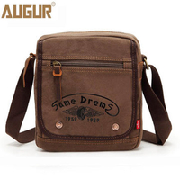 Men Casual Zipper Canvas Outdoor Khaki Coffee Shoulder Crossbody Bag