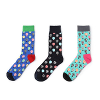 Men Classic Cotton Hot Air Balloon Socks Male Breathable Soft Personalized Long Socks