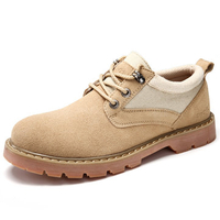 Men Classic Metal Eyelets Low Top Lace Up Ankle Work Boots