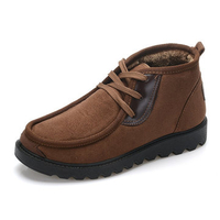 Men Classic Moc Toe Fabric Warm Plush Lining Ankle Boots
