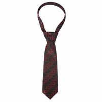 Men Classic Tie Necktie Black Red Geometric Woven Neck Ties