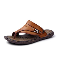 Men Clip Toe Slippers Comfortable Flat Slip On Casual Beach Sandals