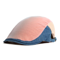 Men Colorful Denim Beret Hat Casual Travel Shopping Sunscreen Visor Caps