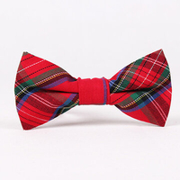 Men Cotton Plaid Print Adjustable Bowtie Wedding Party Bow Ties Formal Suit Bow Tie