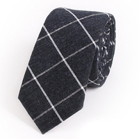 Men Cotton Plaid Skinny Ties Casual Business Wedding Party Ties Normal Suit Ties