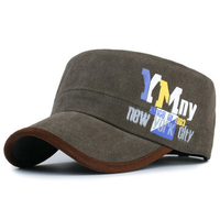 Men Cotton Print Flat Hat Outdoor Sports Sun Hats Casual Army Caps Fashion Adjustable Cap