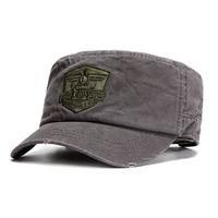 Men Cotton Solid Sunscreen Flat Hat Outdoor Military Training Army Baseball Caps Adjustable