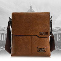 Men Crossbody Bag PU Faux Leather Shoulder Bag Business Bag