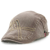 Men Denim Washing Beret Cap Casual Outdoor Sun Visor Hat