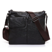 Men Fashion PU Leather Crossbody Bag Vintage Business Shoulder Bag