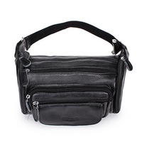 Men Genuine Leather Cowhide Sport Outdoor Multi-pocket Waist Bag