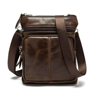 Men Genuine Leather Crossbody Bag Cowhide Leather Business Vintage Shoulder Bags