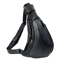 Men Genuine Leather Vintage Casual Chest Bag Retro Leisure Shoulder Bag