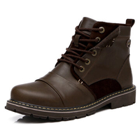 Men High Top Metal Eyelets Calssic Lace Up Oil Leather Work Boots