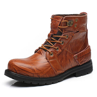 Men Hight Top Waterproof Classic 8 Metal Eyelets Crazy Work Boots