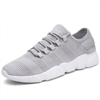 Men Knitted Fabric Pure Color Breathable Light Lace UP Casua