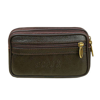 Men Leather Vintage Cellphone Waist Bag