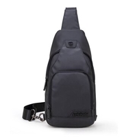 Men Leisure Oxford Crossbody Bag Black Chest Pack Travel Bag