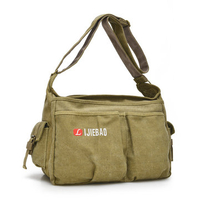Men Leisure Canvas Multi-pocket Crossbody Bag Sport Bag