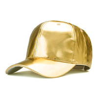 Men Light PU Leather Baseball Cap Travel Casual Wide Brim Bright Baseball Hat