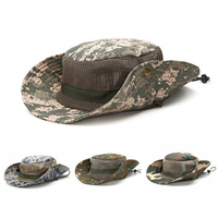 Men Mesh Breathable Visor Bucket Hats Camouflage Outdoor Fisherman Climbing Sunshade Benny Cap