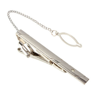 Men Metal Silver Tone Simple Necktie Tie Bar Clasp Clip Practical Decor