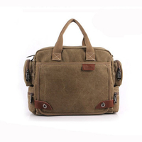 Men Multi-pocket Canvas Casual Handbag Business Travel Shoulder Bag