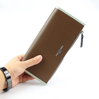Men Multifunctional Big Capacity Business Zipper Portable Card Holder Wallet Purse