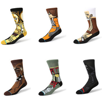 Men Novelty Star Wars Middle Tube Socks Autumn Warm Breathable Cotton Socks