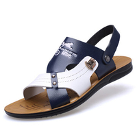 Men Opened Toe Color Blocking Flat Slip On Casual Beach Waterproof Sandals