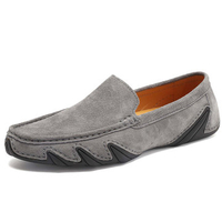 Men PigSkin Leather Breathable Non-slip Doug Shoes Flat Slip On Loafers