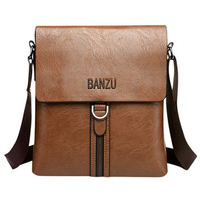 Men PU Leather Crossbody Bag Casual Business Shoulder Bag