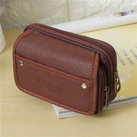 Men PU Leather Waist Bag Casual Running Travel Wallet