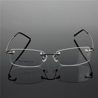 Men Rimless Glasses Memory Optical Eyeglasses Titanium Spectacles Frame