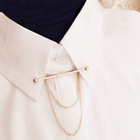 Men Silver Gold Necktie Tie Clip Bar Clasp Cravat Pin Skinny Collar Brooch Suit Accessories