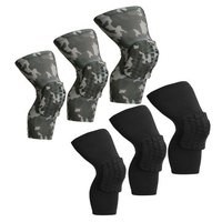 Men Sports Honeycomb Kneepad Leg Long Sleeve Protector Crashproof Antislip Basketball Protector Gear
