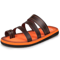 Men Stripe Roman Beach Slippers Opened Toe Breathable Casual Sandals