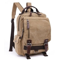 Men Versatile Casual Crossbody Bag Leisure Canvas Travel Outdoor Backpack