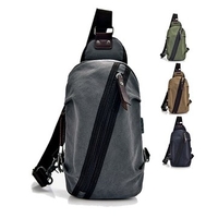 Men Vintage Canvas Multi-functional Crossbody Bag