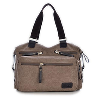 Men Vintage Canvas Shoulder Bag Durable Large Capacity Crossbody Bag