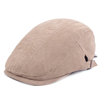 Men Vintage Cotton Pure Color Beret Cap Classic Newsboy Hats