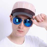Men Vintage Flat Cap Outdoor Baseball Visor Hat Breathable Cotton Duck Cap Fashion Army Cap