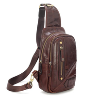 Men Vintage Genuine Leather Crossbody bag Chest Bag
