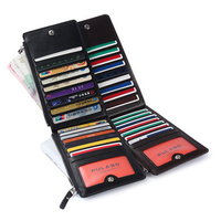Men Vintage Long Zipper Cowhide Wallet Big Capacity Card Holder