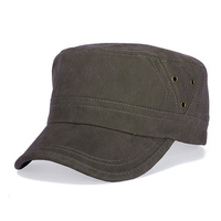 Men Vintage Washed Cotton Flat Cap Airhole Stitching Hat