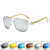 Men Women Bamboo Legs Metal Frames Retro Sunglasses Outdoor Folding Big Frame Goggle