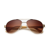 Men Women Bamboo Legs Metal Frames Sunglasses Outdoor Big Frame Goggle