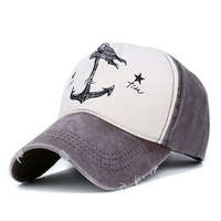 Men Women Baseball Caps Vintage Distressed Anchor Trucker Sport Golf Snapback Cap