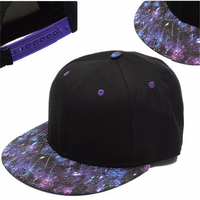 Men Women Baseball Flat Bill Galaxy Hat Hippie Snapback HipHop Adjustable Cap