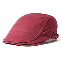 Men Women Cotton Beret Cap Pure Color Hats Casual Windproof Warm Forward Cap